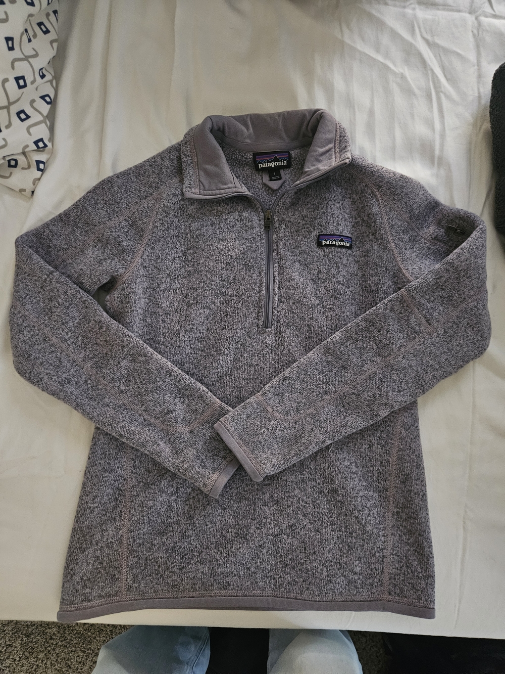 Patagonia Gray Heathered Quarter-Zip Fleece Pullover